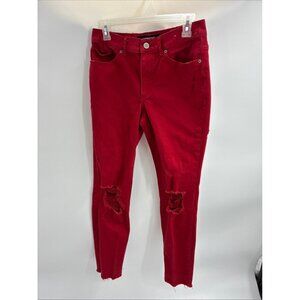 Express Jeans Womens Red 4 High Rise Ankle Legging Stretch